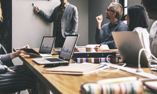 Group of diverse people having a business meeting